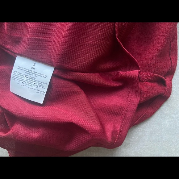 NWT Old Navy cute blouson rich red mini dress w/pleating and fully lined. - Picture 8 of 8